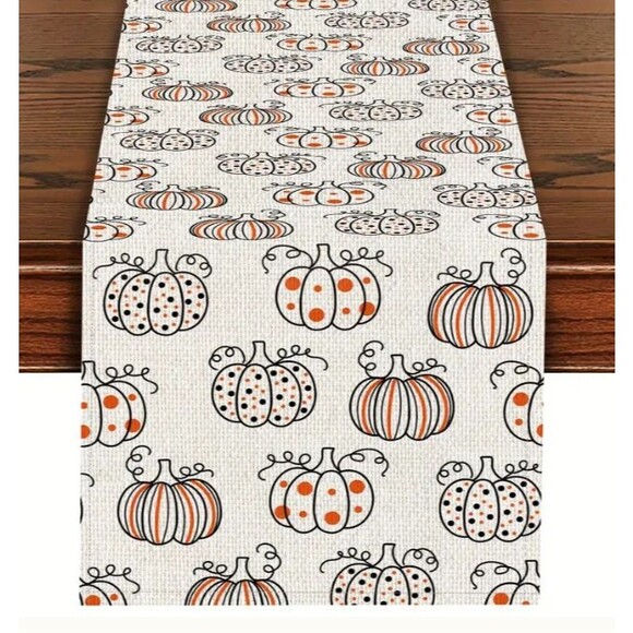 Pumpkin Table Runner 13x72in Polyester - Picture 1 of 2